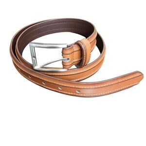 FLORSHEIM Brown Leather Belt sz 36 Minimalist Business Classic Basic Work